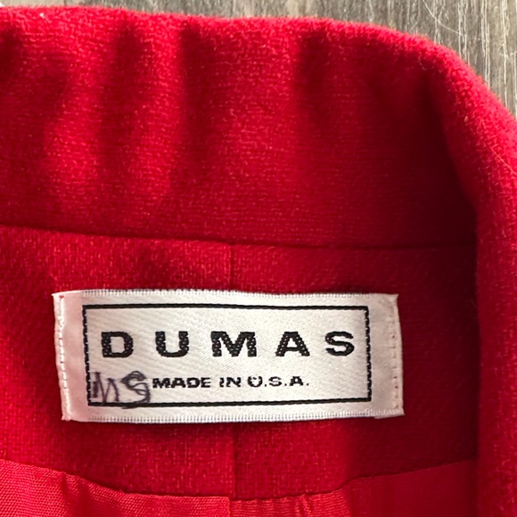 Vintage Pierre Dumas Vibrant Scarlet Wool Blazer Made in the USA - Picture 2 of 5